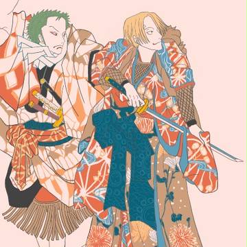 浮世絵　八犬士　小文吾ゾロ　毛野サンジ