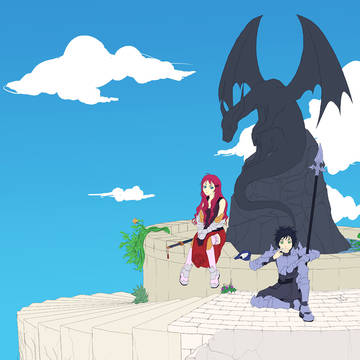 Hunters by the Dragon Statue