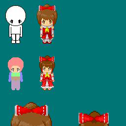 ドット絵　霊夢　書き直し比較