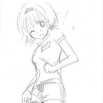 落書き　体操着の女の子