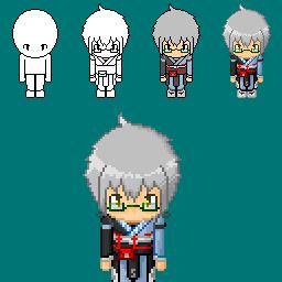 ドット絵　霖之助　64×96