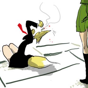 化けたぬきさんと