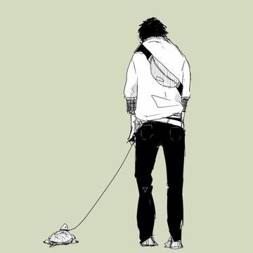 前にはうさぎ