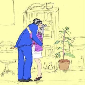 事務所で