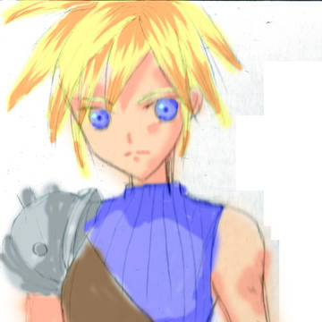 思い出し描き1 FF7クラウド