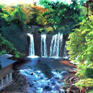 滝のある風景