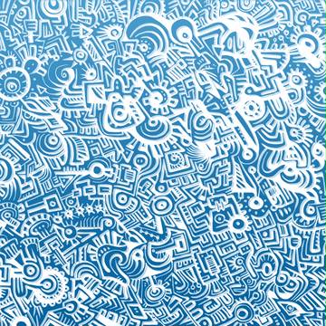 チクチク自動筆記(青と白-2)