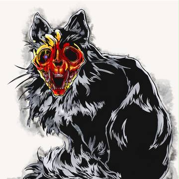 顔だけ骨ネコ