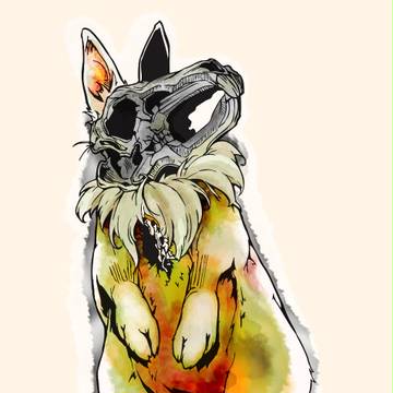 顔だけ骨うさぎ
