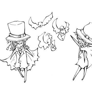 【線画】 ぬりえ２ 【怪盗キッド】