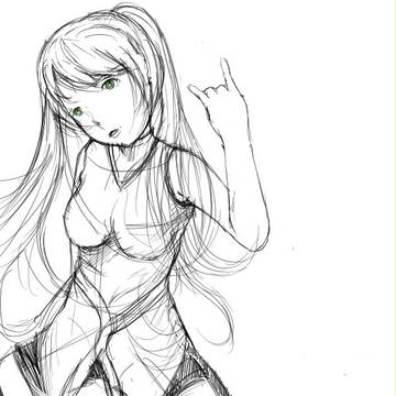 うちのザフィ練習ラフ画