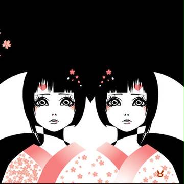 白黒桜色