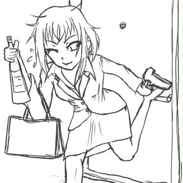 シャンパン?持ったお姉さん