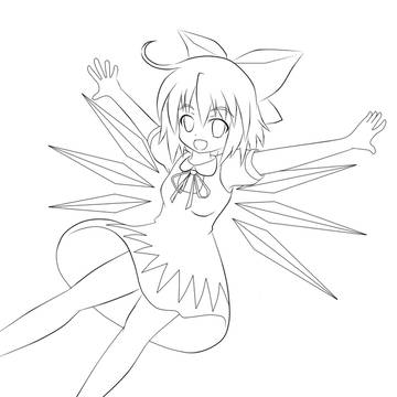 【線画】チルノ【塗り絵】