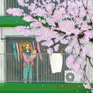 ベランダの桜
