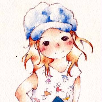 青い帽子と青い本
