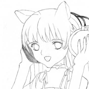 猫耳幼女(大槍葦人さんの絵を模写してみたよ)