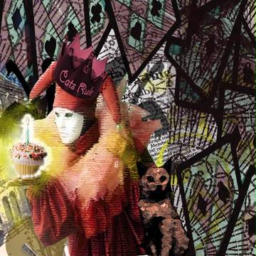 clown with the cat