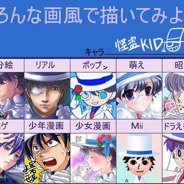いろんな画風で描いてみよう!【怪盗キッド】