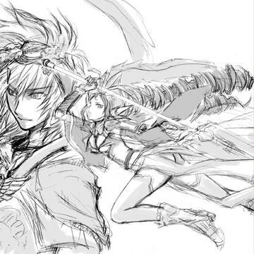 三国志大戦白黒落描き。<3>
