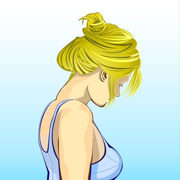 たそがれた女性