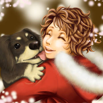 犬とラブラブ
