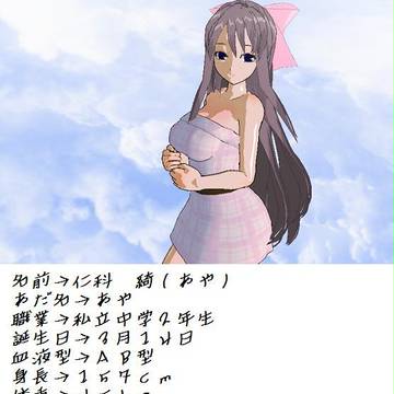 オリキャラプロフィール４・仁科　綺