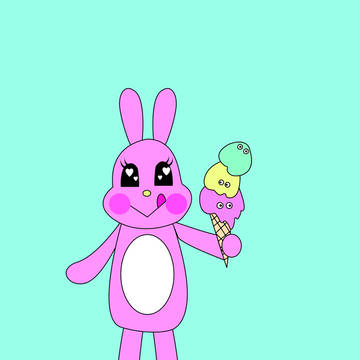 うさぎさんとアイス