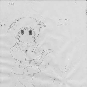 ネコマタ杏　シャーペンで