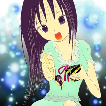 ぉ・・・おいしいデス。(あ~ん!(線画)/桂華さん)