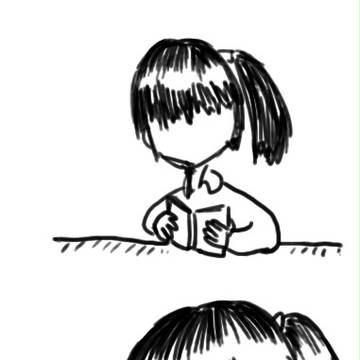 図書館での微笑み