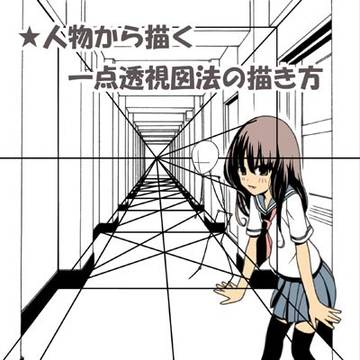 人物から描く一点透視図法の描き方