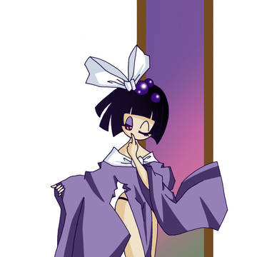 紫色の和風な女の子