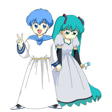 ほらミクちゃん、ピースピースｖ