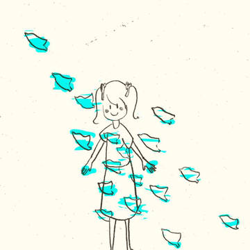 青い