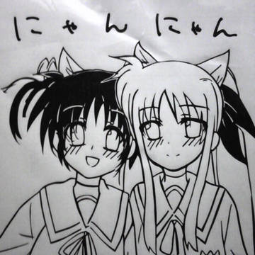 なのはとフェイトでにゃんにゃんステッカー^^
