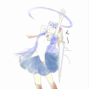 晴天の下の剣士