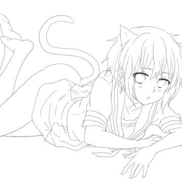 にゃがと線画