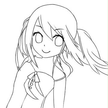 【線画】女の子【塗り絵】