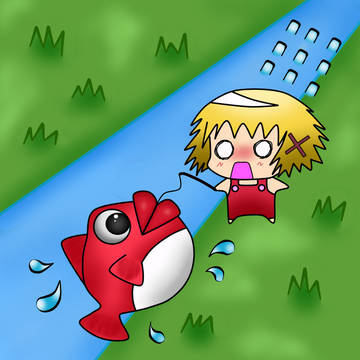 ゆのっちが釣りをしたんです。
