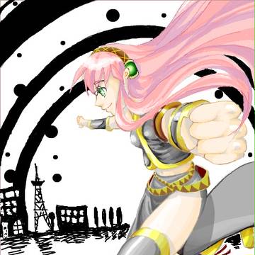 【巡音ルカ】　ダブルラリアット描いてみました