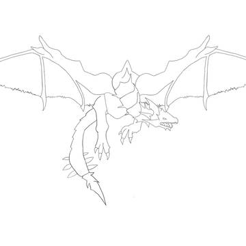 リオレウス希少種（線画）