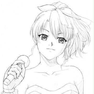 線画　緒方理奈