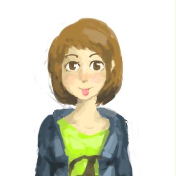 蛍光ティーシャツ少女