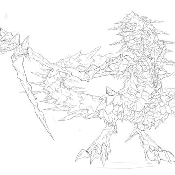 古竜線画