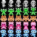最近作ってるレトロ風ゲームの敵キャラ(16*16)