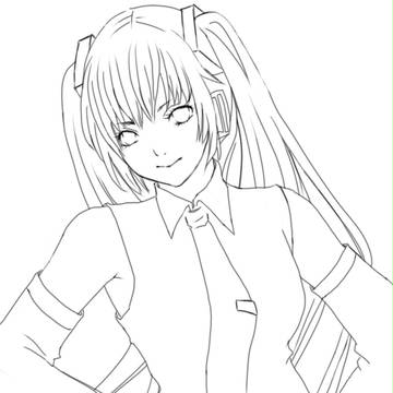 ミクの線画