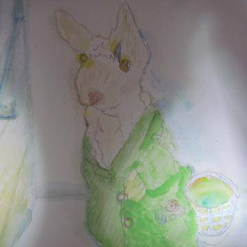 ウサギのイラスト（写真写り悪い、笑）