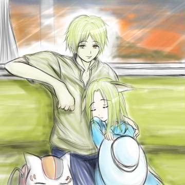 貴志と子狐とニャンコ先生