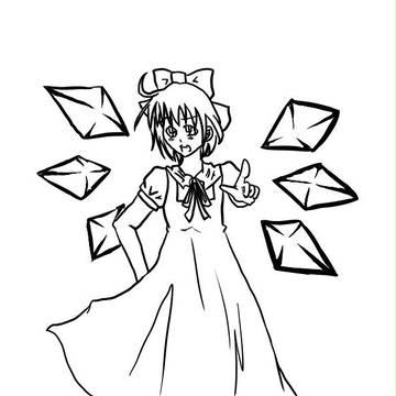 チルノの線画